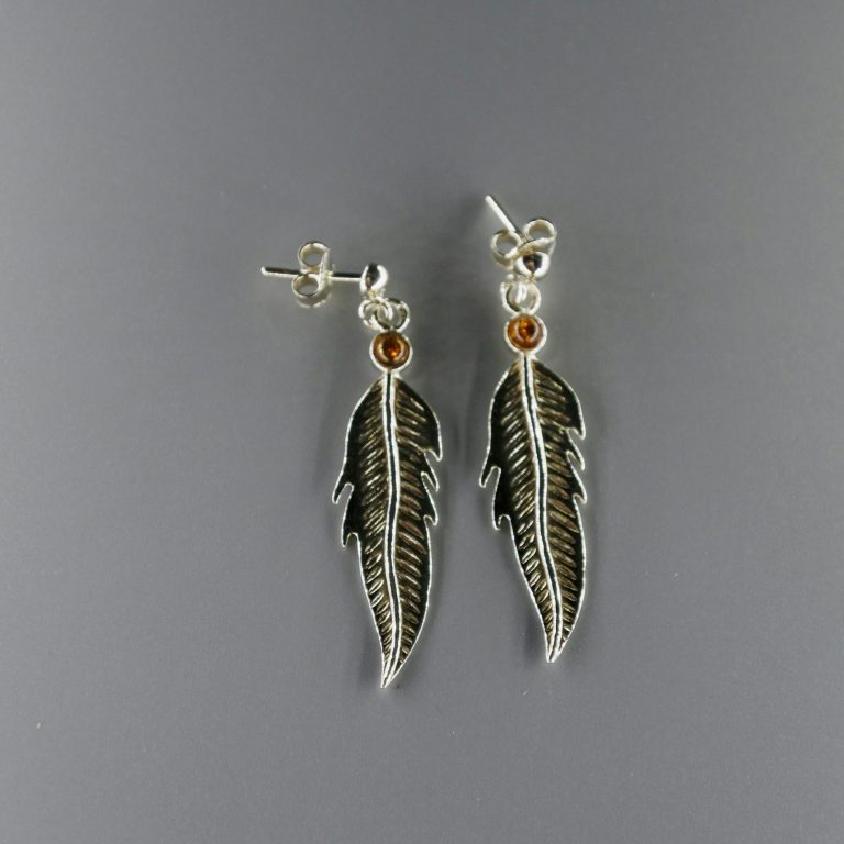 Feather amber stone