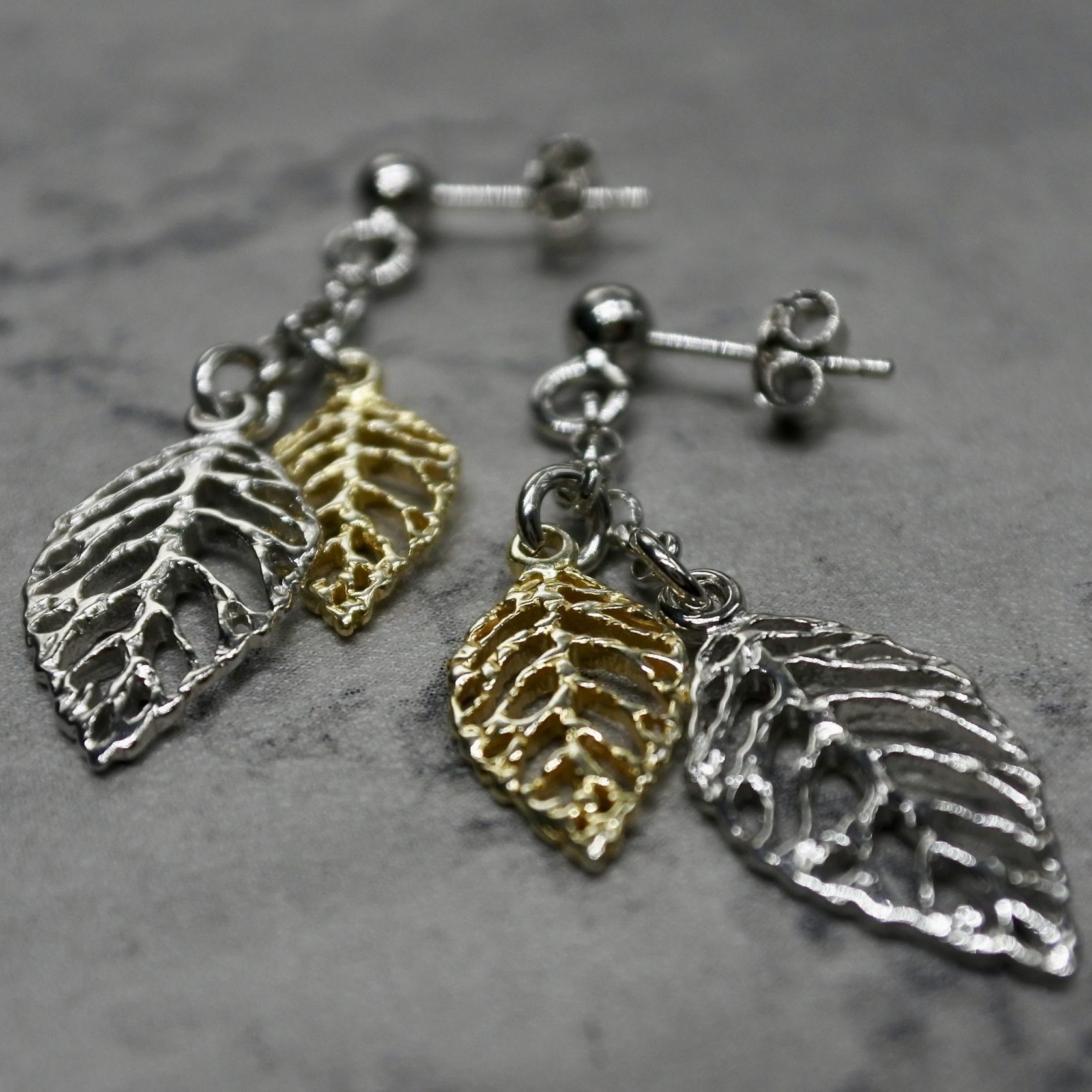 Leaf earrings silver