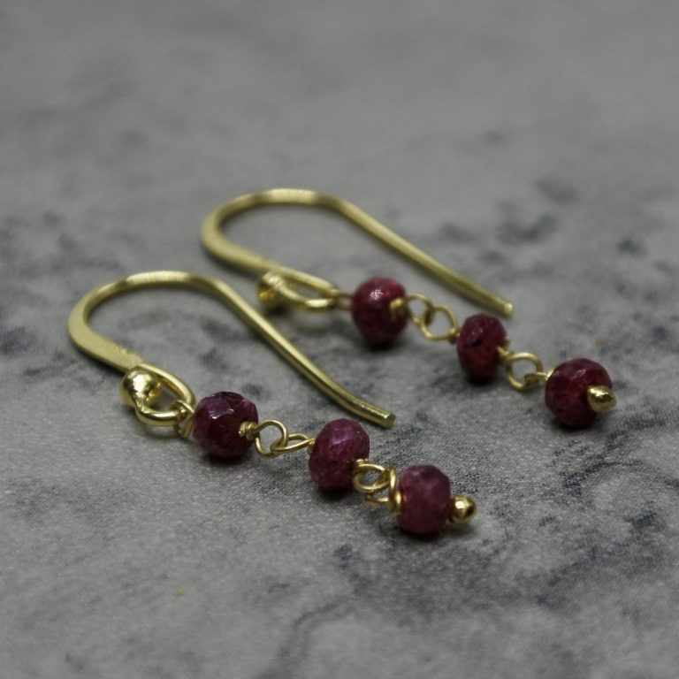 Ruby earrings silver