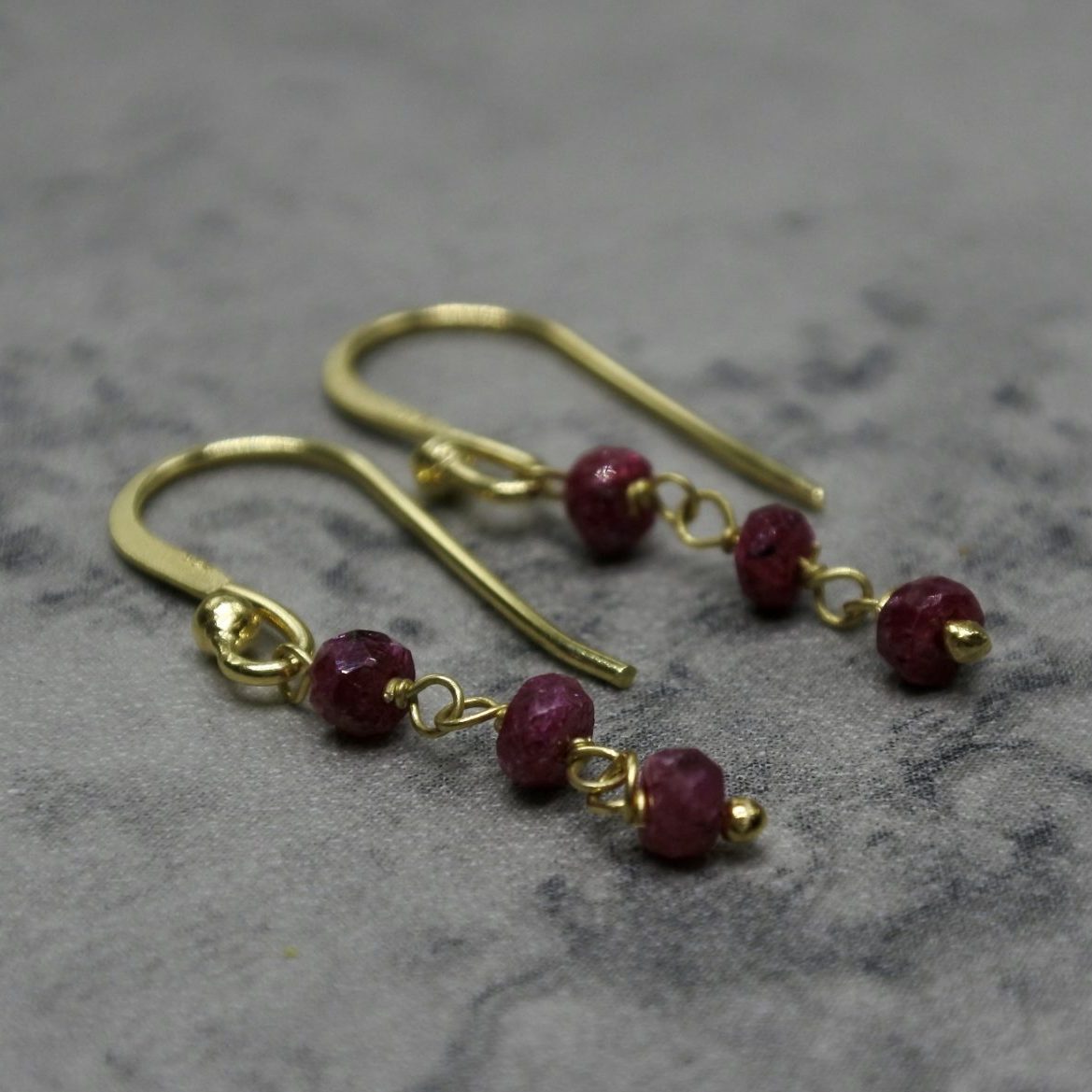 Ruby earrings silver