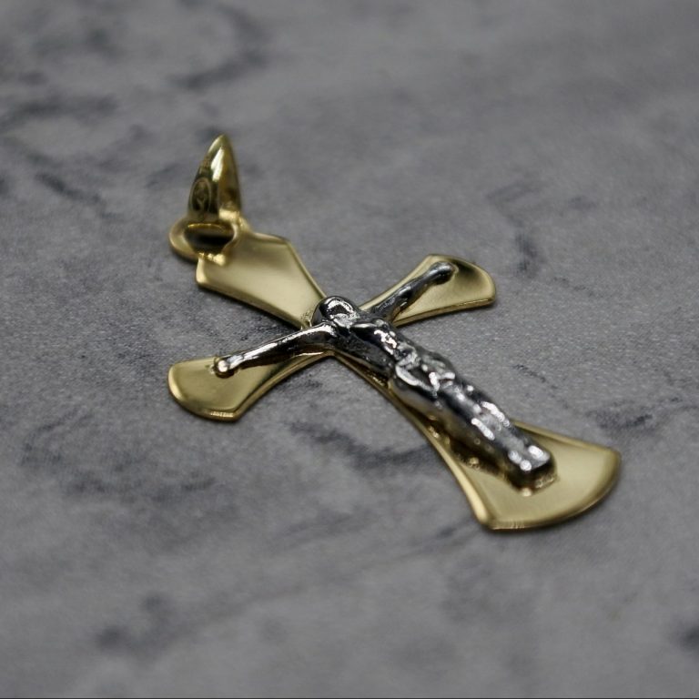 Two tone Jesus Kreuz Anhänger – Bild 2