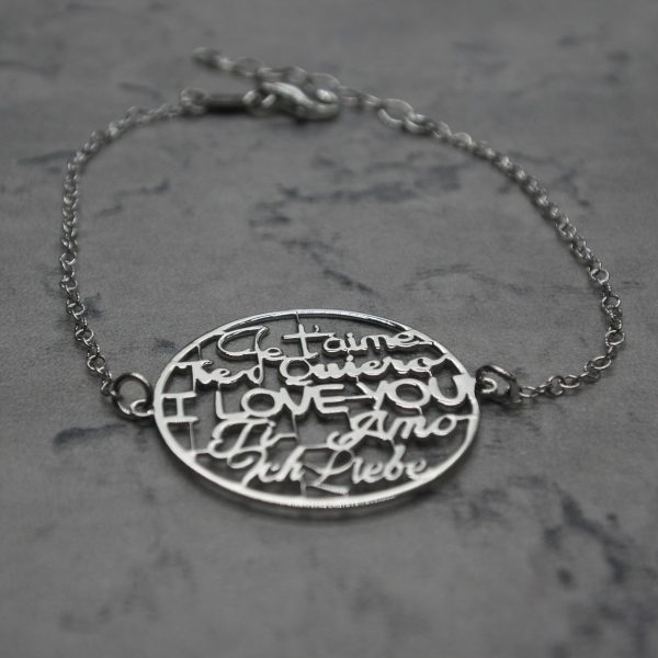 I love you bracelet silver