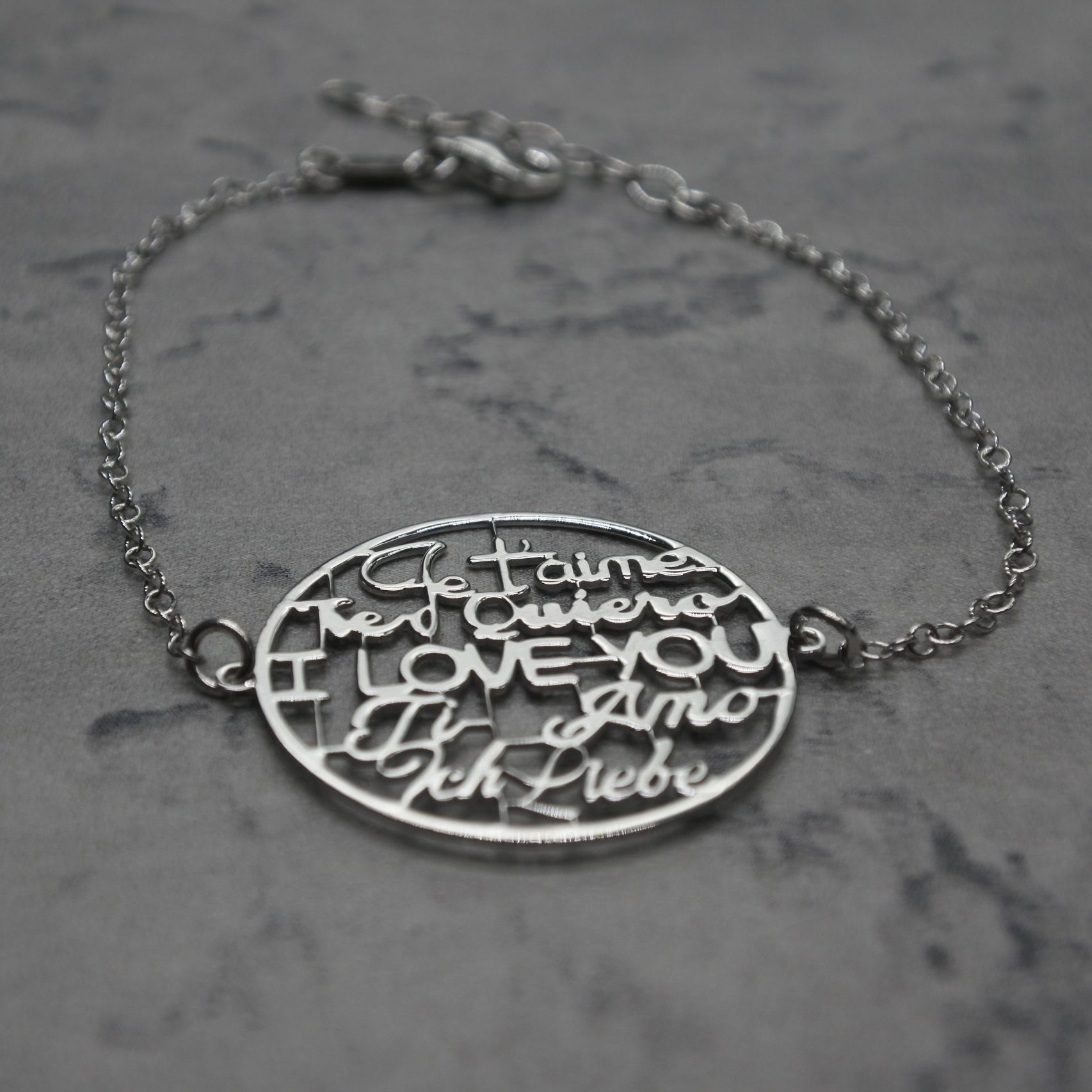 I love you bracelet silver